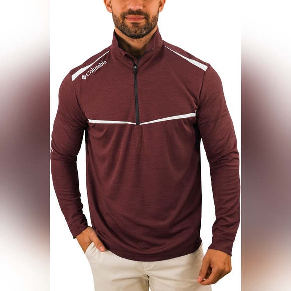 Columbia Other - Columbia Golf Omni-Wick Scorecard 1/4 Zip Maroon Long Sleeve  Pullover Jacket